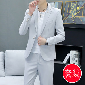 Korean version of leisure spring and autumn suits set men's slim business formal dress groom, handsome British casual suit male