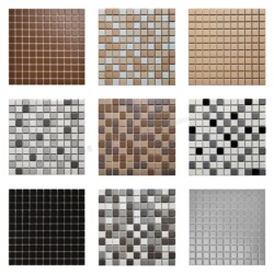 Black and White Gray Ceramic Mosaic Tiles Hotel Restaurant Balcony Bathroom Non-Slip Coffee Brown Wall and Floor Tiles
