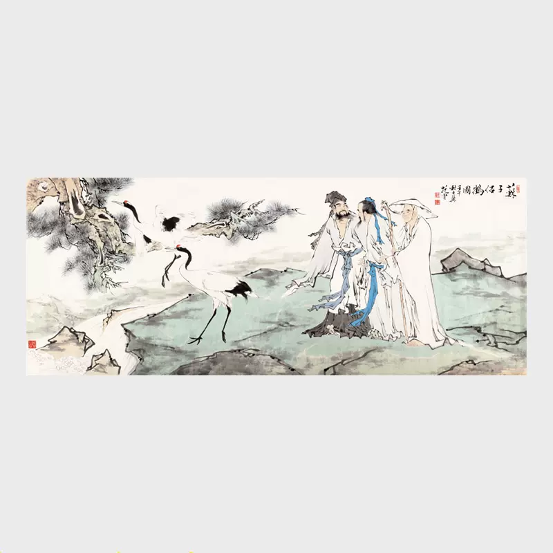 中国古美術・純手描き牧牛図三尺画芯・水墨画・李可染印款・書道品・宣紙・带水印 中国古美術・純手描き牧牛図三尺画芯・水墨画・李可染印款・書道