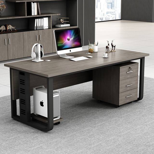 Simple modern office desk home single desktop computer table boss desk ...