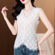 Summer ladies lace sling vest high-end hollow small v-neck sleeveless top with thin lace shirt