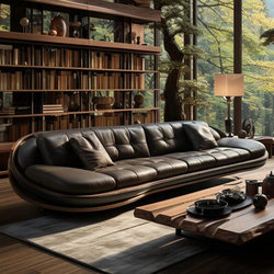 New Chinese-Style Solid Wood Sofa for Living Room 2026 New Model Modern Simple Walnut Leather Furniture for Large and Small Villas