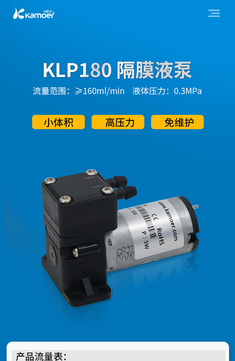 Micro 12v brushed water pump electric small diaphragm | Kamoer