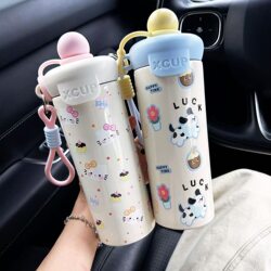 New Stainless Steel 316 Thermos Cup, Large Capacity, Portable, ins High-Quality and Cute Water Bottle for Female Students, Trendy Cup