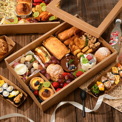 Picnic Box Disposable Lunch Box Spring Outing Camping Trendy Kraft Paper Barbecue Snack Sushi Box