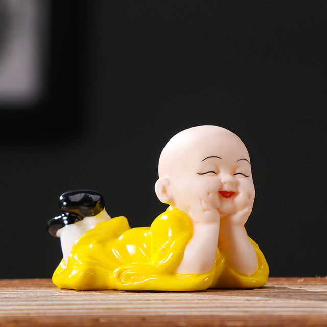 Boutique Ceramic Little Monk Tea Pets cute little Sami bonsai gardening fish tank landscaping Chinese decoration