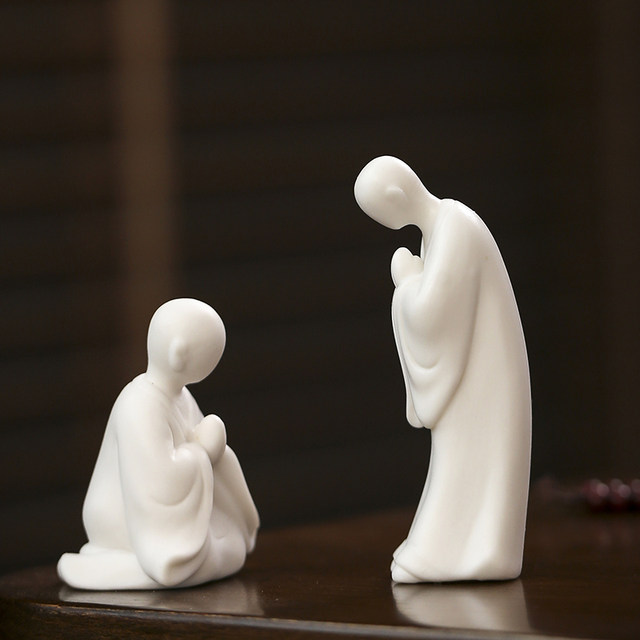 
Zen ceramic figure, phaseless Buddha, Chinese style entrance ornaments, little monk, fish tank, bonsai, gardening, home living room decoration