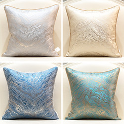 European-Style Light Luxury High-End Throw Pillow for Living Room Sofa, Large Backrest, Bed Sleeping Lumbar Support Pillowcase (Core Not Included)