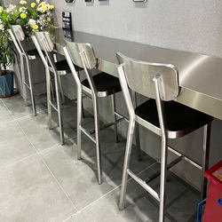 Export Quality Simple Commercial High Bar Chair, Dining Front Desk High Chair, Stainless Steel Coffee Bar Ktv Bar Chair