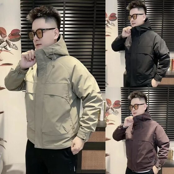 
Autumn and winter men's new outdoor workwear functional wind cotton coat couple's same style cold-proof and warm hooded jacket