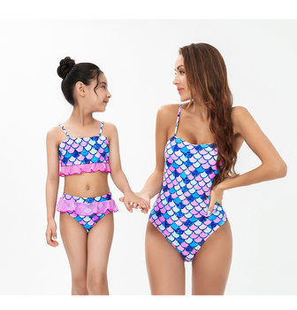 2021 children's scales triangle split female bikini
