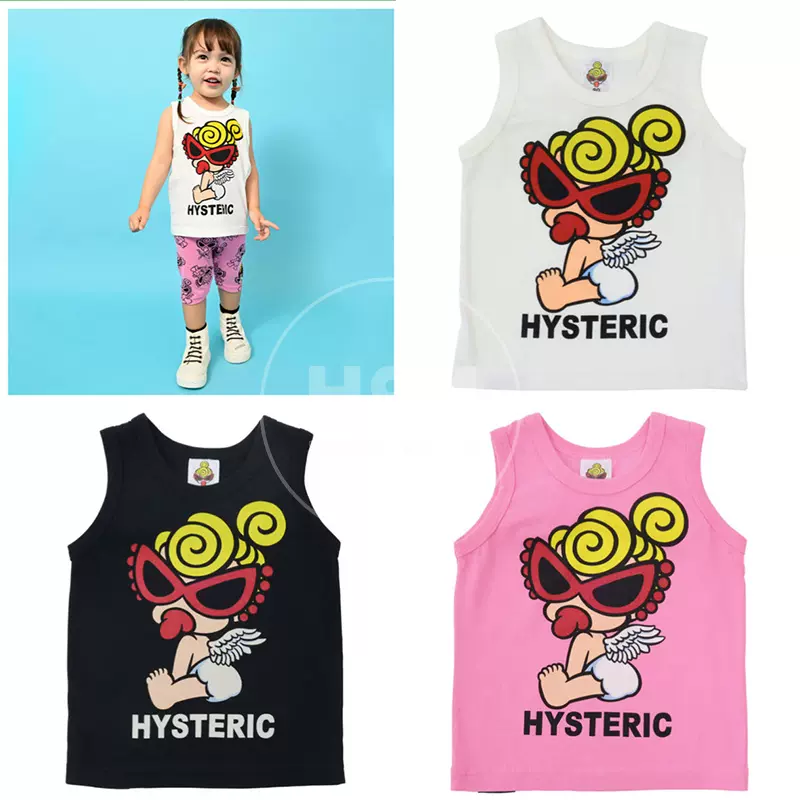 2024春夏新品预约]Hysteric Mini黑超奶嘴童装天使翅膀背心T恤-Taobao