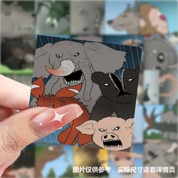 118 Pieces of Crazy Zoo Animated Stickers Elephant Deer Monkey DIY Self-Adhesive Kidsren's Toys Mobile Phone Stickers