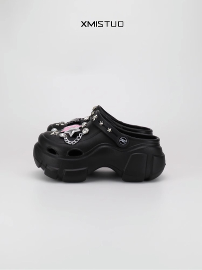 Xmistuo Women's Y2K Punk Hole Shoes - High-Top Sandals