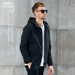 Yingjuelun Spring Men's Hooded Jacket Casual Simple Windbreaker Men's Spring and Autumn Windproof Top Thin Jacket