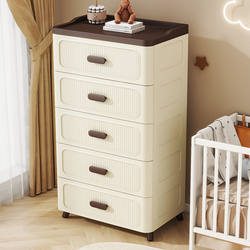 Thickened Drawer-Type Storage Cabinet Plastic Children's Clothing Organizer Household Snack Storage Cabinet Rack Bedside Table