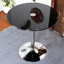 Tempered Glass Round Table, Small Apartment, Modern and Simple Bay Window Coffee Table, Small Table, Economical and Stylish Dining Table, Negotiation Table