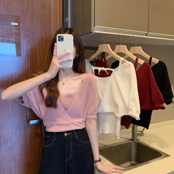 Fat sister fake two pieces of pure desire to wear sweater tops
