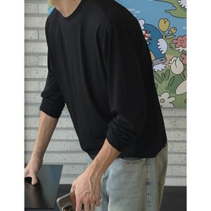 
MRDONG Korea purchasing men's clothing 9 colors basic simple solid color round neck long sleeve spring temperament niche loose T-shirt