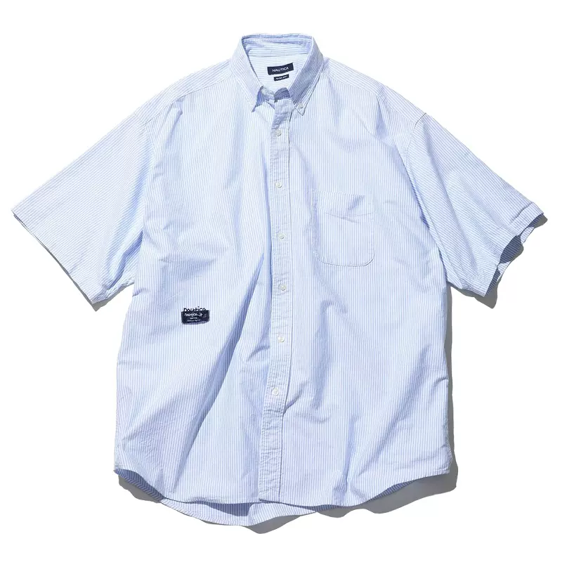 NAUTICA 22SS OXFORD BD S/S SHIRT TOO BIG 牛津布条纹短袖衬衫-Taobao