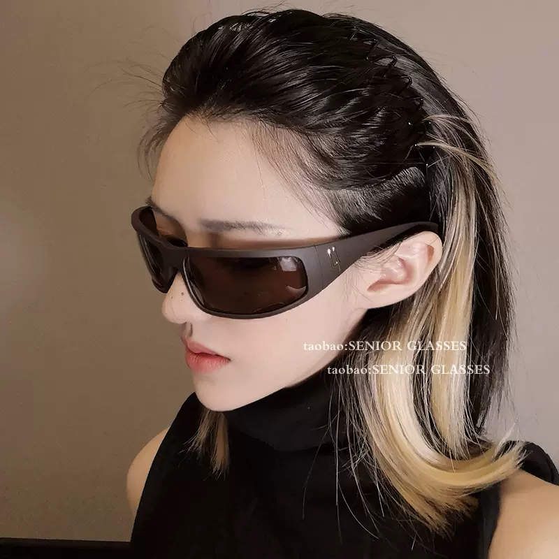 SENIOR GLASSES未来风Y2K甜酷辣妹墨镜潮凹造型骑行太阳眼镜男女-Taobao