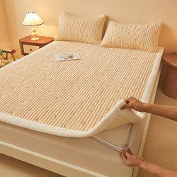 Class a Baby Velvet Mattress Soft Pad for Home Bedroom Bed Protector Bed Cover Kang Single Bed Base Warm Mattress Pad Quilt for Winter