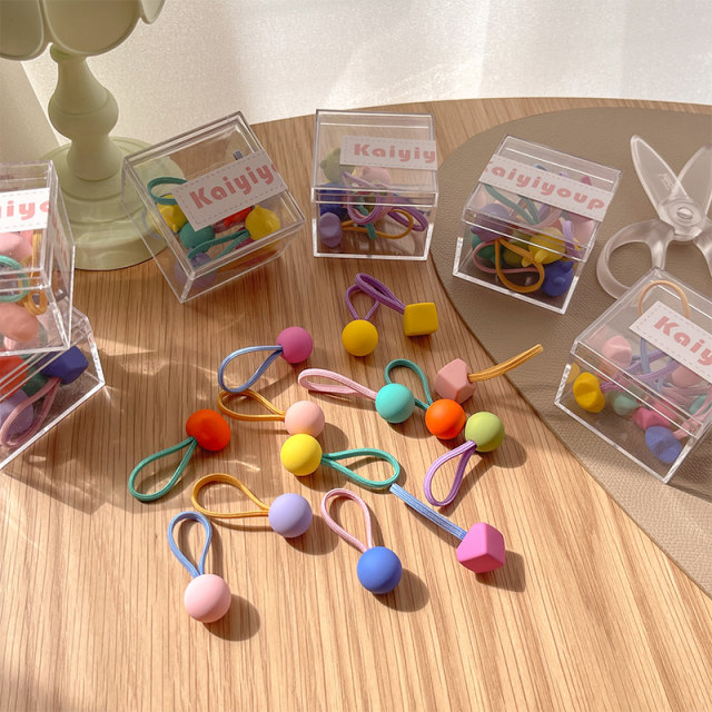 10 packs of candy-colored hair ropes, simple hair ropes for women, ponytail hair ties, forest-style rainbow small rubber bands, hair headbands