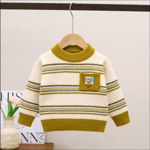 
Children's Sweater Boys Thickened Western Style New Knitted Sweater 2025 Autumn and Winter Hot Style Children's Velvet Thickened Sweater