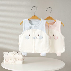 Baby vest spring, autumn and winter quilted thermal vest for male and female babies to wear thin cotton clothes outside the vest 0-1-2 years old