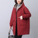Diamond cotton coat for women's mid-length cotton coat with velvet thickened autumn and winter middle-aged mother's cotton coat ~ Clearance special price
