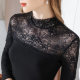 2025 women's spring and autumn new product lace spliced ​​stand collar long sleeves for women's inner slim fit slim bottom shirt for women