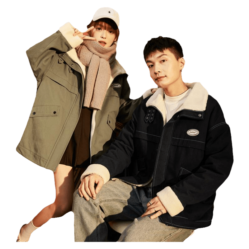 
Tangshi's new winter couple's cotton coat, Korean style loose couple's outfit, thickened men's and women's imitation sherpa jacket, trendy