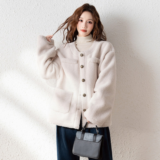 Little Fragrance Wind Thousand Gold Coats for Women 2024 Autumn And Winter French Thickened Color-Matching Loose Medium And Long Coat
