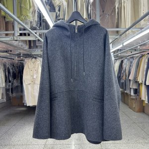 Hooded double-sided wool coat for women's short new Korean style loose lazy style zipper sweatshirt style woolen jacket