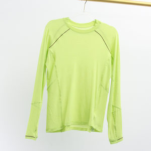 
Merino wool long-sleeved T-shirt for women antibacterial and anti-odor contrast color shoulder line waist-retracting to make them look slimming outdoor sports hiking fitness 1