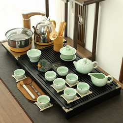 Tea Set for Home Use, Fully Automatic All-In-One Kung Fu Tea Set, Tea Ceremony Set, Living Room Solid Wood Tea Tray and Tea Table