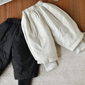 
New children's 90 national standard white duck down down pants, stylish Korean style loose warm windproof outer pants for small and medium-sized children