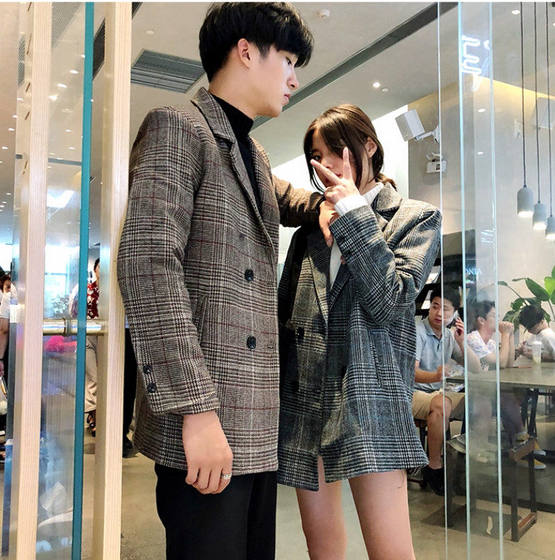 
[Boutique] New model launched 2025 winter same style Korean style lock cotton tartan suit for men and women