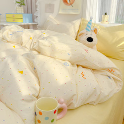 ins Cream-Style Korean-Style Four-Piece Bedding Set, Non-Cotton, Pure Cotton, 2025 New Model, Duvet Cover, Bed Sheet, Dormitory Three-Piece Set 4