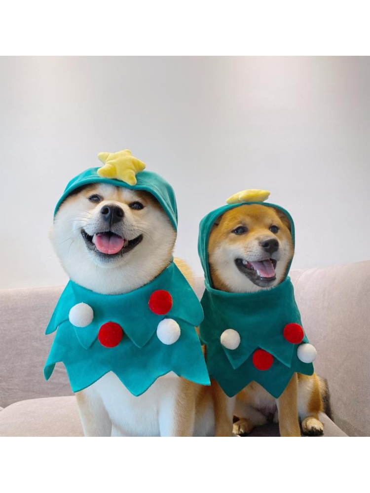 圣诞树披肩柴犬搞怪装饰柏万同款狗狗衣服