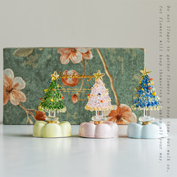 Jingdezhen Rotating Ornaments, Glass Christmas Tree, Same Style as Internet-Famous Fresh and Simple Ornaments, High-Value Hanging Decorations, Gift-Giving