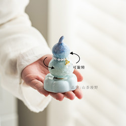 Jingdezhen Tao Yang New Village Zuan Zuan Crystal Gourd Internet Celebrity Style Ceramic Ornament Tea Pet Fresh and Cute Gift