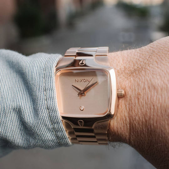 Nixon Player A140509 Orologio Quadrato Piccolo Oro