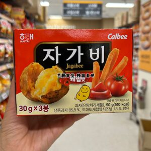 韩国直发海太Jagabee烤土豆薯条土豆原味番茄味30g*3袋香脆好吃