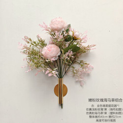 ins Nordic Style Wall Decorations, No-Drill Hanging Ornaments, Metal Flower Arrangement Holders, Artificial Flowers, Indoor Wall Decor Vases