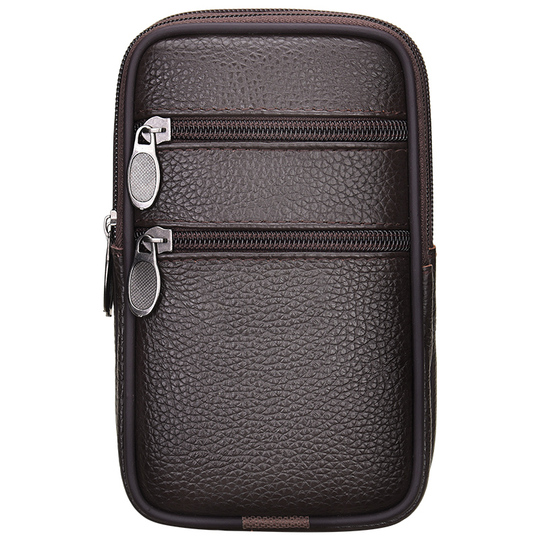 Pochette Homme En Cuir Véritable - Portefeuille Long Luxe Pour Téléphone, Cartes, Documents