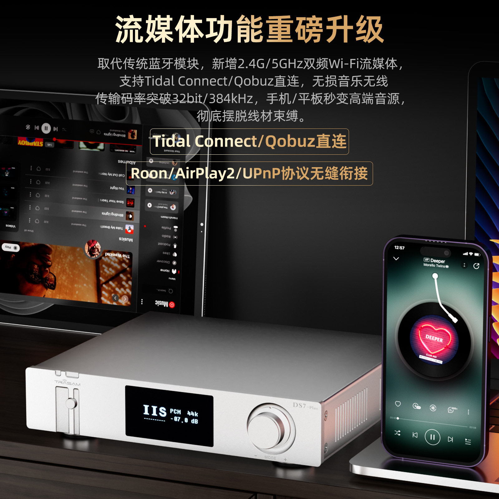 Trasam DS7 Pro Dual 9039Pro Bluetooth LDAC DAC デコーダー MQA