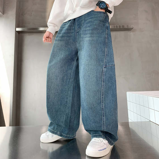 
Children's clothing boys' straight jeans boys' Korean style trousers 2025 new autumn clothing children's casual pants trendy autumn