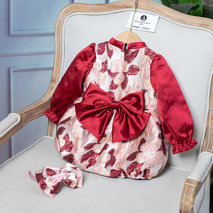 
Morning dance baby girl one-year-old dress baby 100-day banquet bag P clothes Chinese style Chinese style one-piece cheongsam Autumn and winter