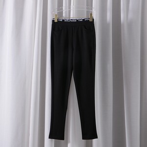 
Casual pants for women, new fashion, letter waist, slim bottoming, pencil pants for outerwear, versatile, small leg pants for women, E523